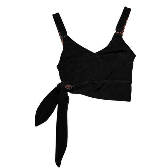 Free People Tops Free People Paisley Pop Cropped Black Tank Top Black Size Small - Picture 2 of 10